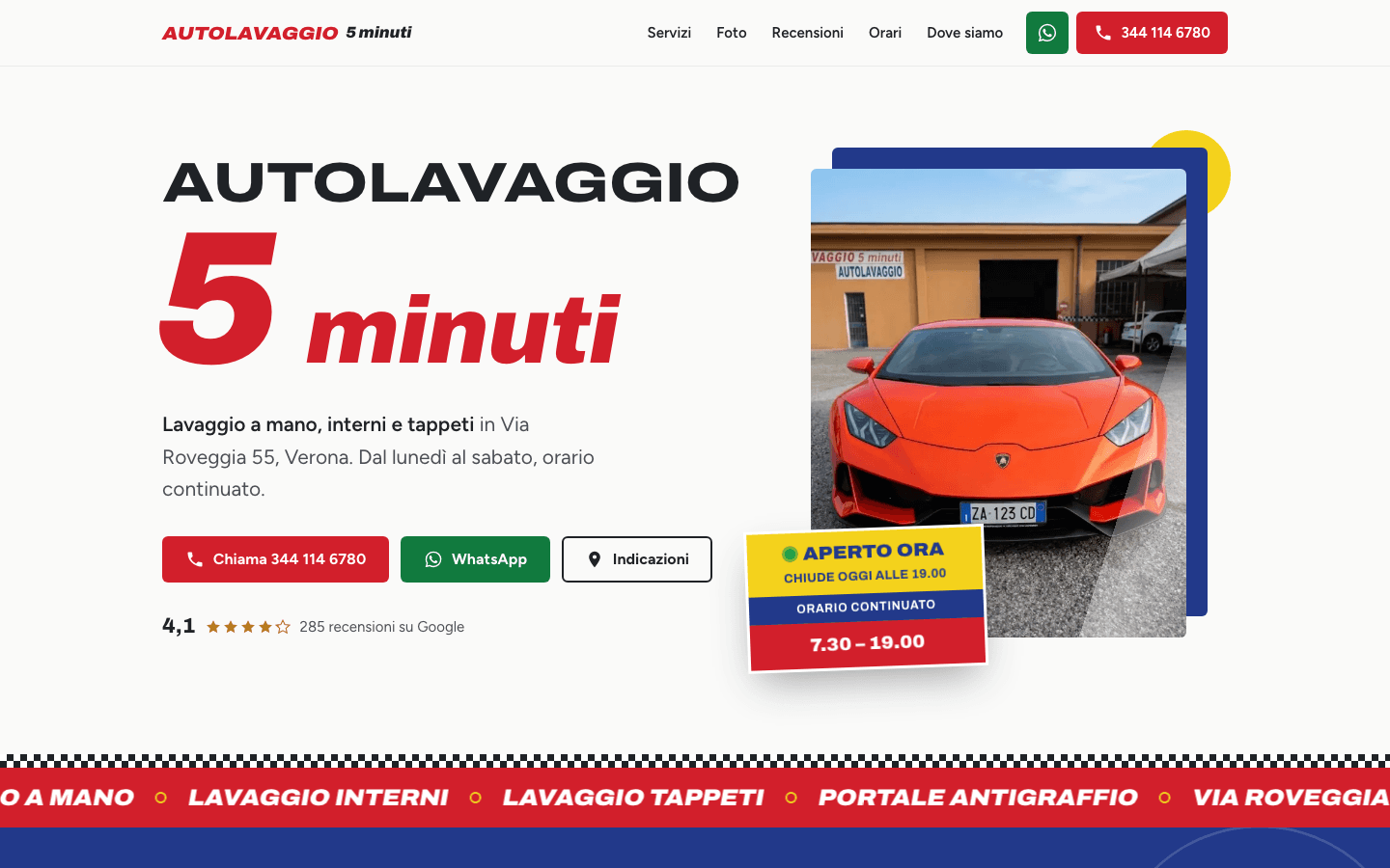 Anteprima del sito Autolavaggio 5 Minuti