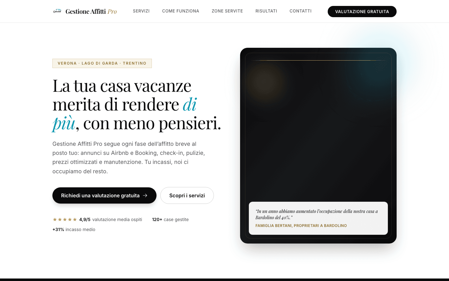 Anteprima del sito Gestione Affitti Pro
