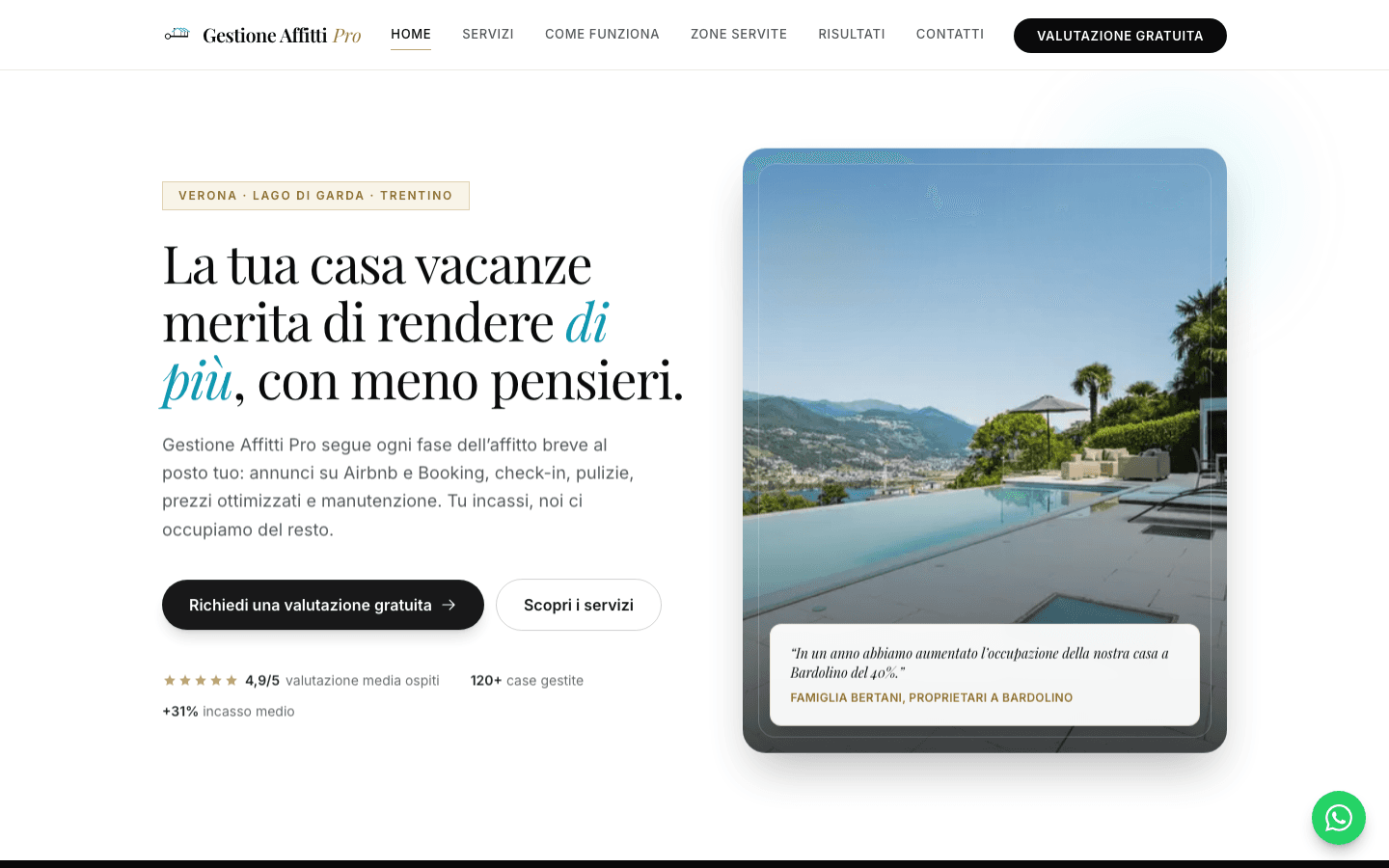 Anteprima del sito Gestione Affitti Pro