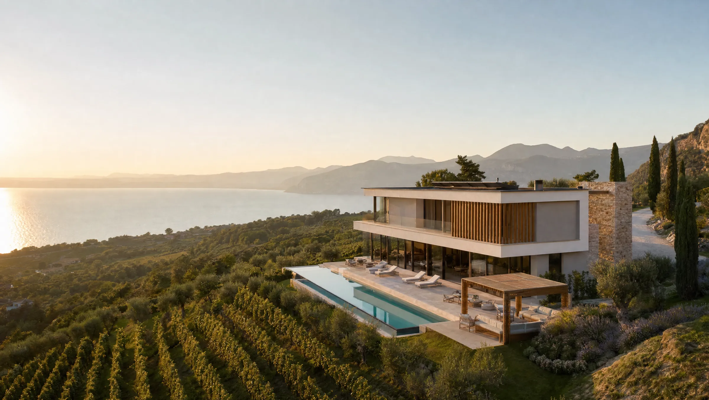 Villa Aurea al tramonto